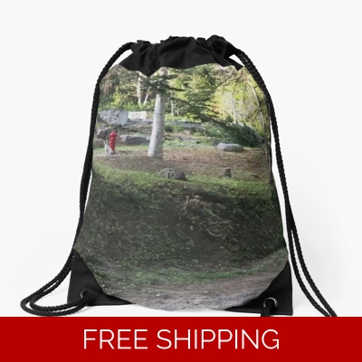 Le Studio Drawstring Bag Rush Signals Statue Front Yard 2019